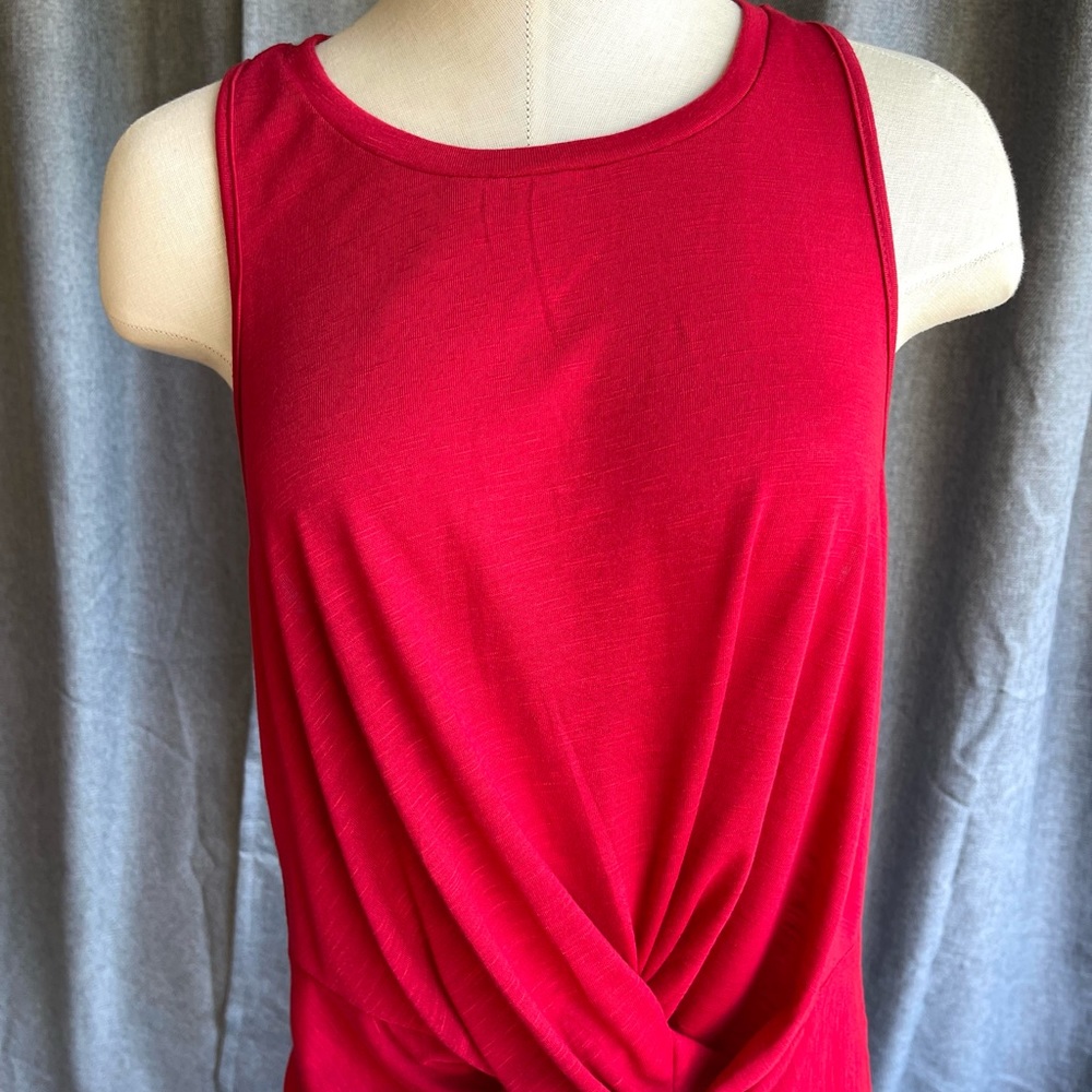 Red Cropped Twist Front Tank Top S/M